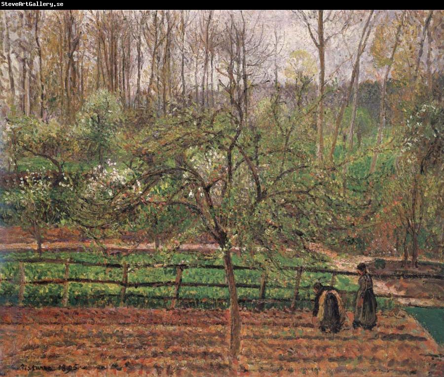 Camille Pissarro Springtime,grey weather,Eragny